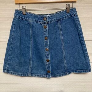 Brandy Melville Blue Denim Mini Skater Circle Skirt size 29